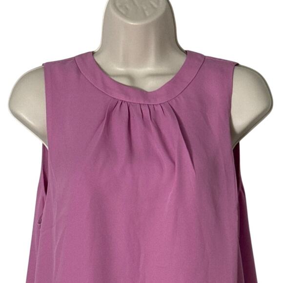 J. Crew Drapey Sleeveless Top Blouse in Recycled Poly Lilac Size 10 - Picture 8 of 9